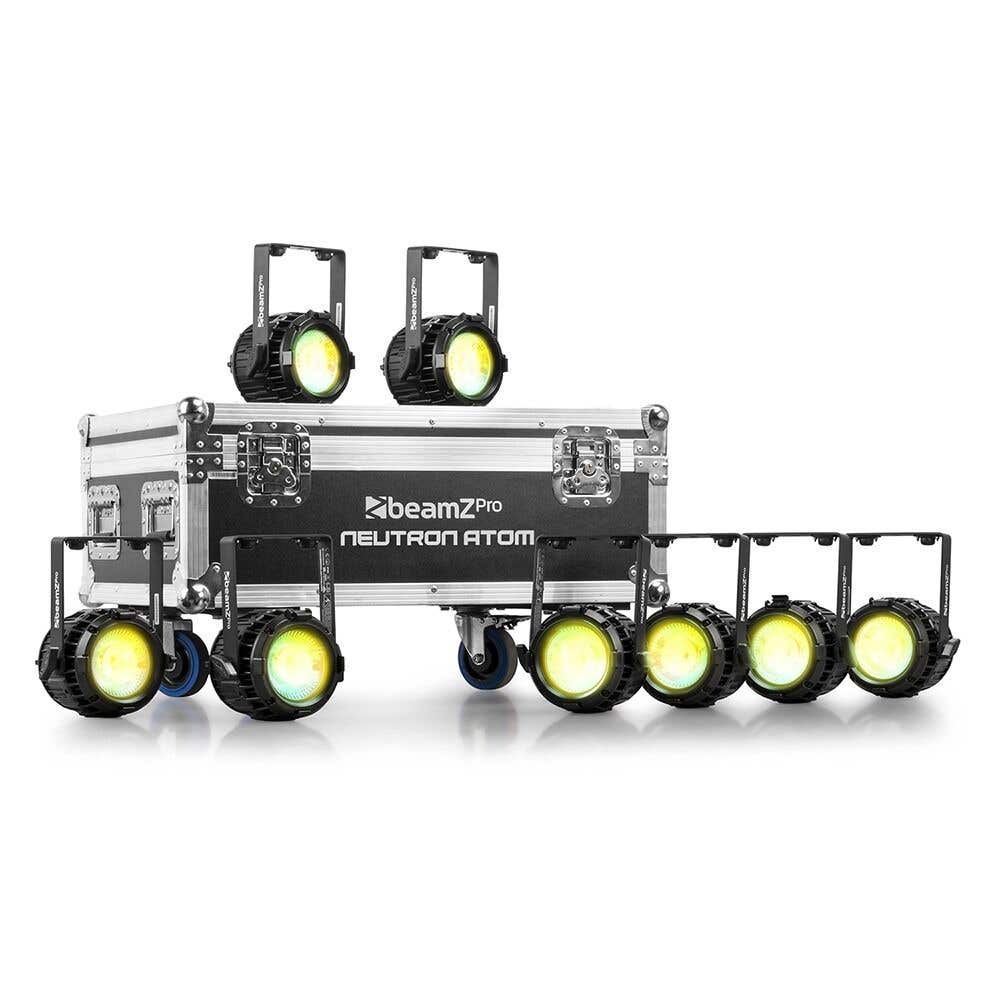 BeamZ Professional Set aus 8 Neutron-Atom TM Kombi-Blinders im Flightcase - RGB + WW LED - IP65