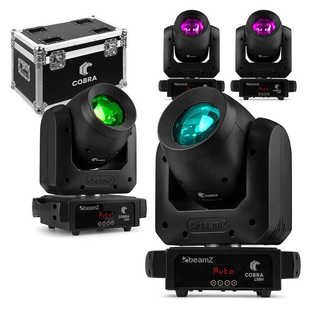 BeamZ Cobra 100H LED Set - 4 Beam Moving Heads mit Flightcase