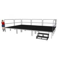 Compleet podium - 6x4 meter - hoogte 60-100cm incl. trap en balustrade