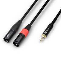 PD Connex Kabel 2x XLR-Stecker - 3,5 mm Stereo 6 m