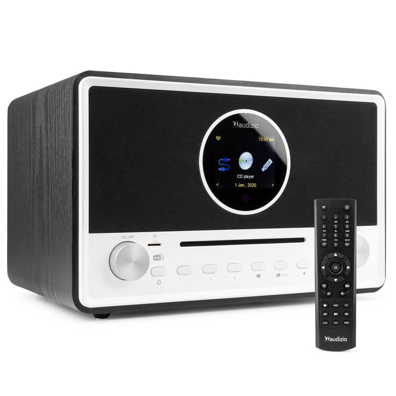 Audizio Lucca Stereo-DAB-Radio mit CD-Player, Internetradio, Bluetooth und MP3-Player - Schwarz