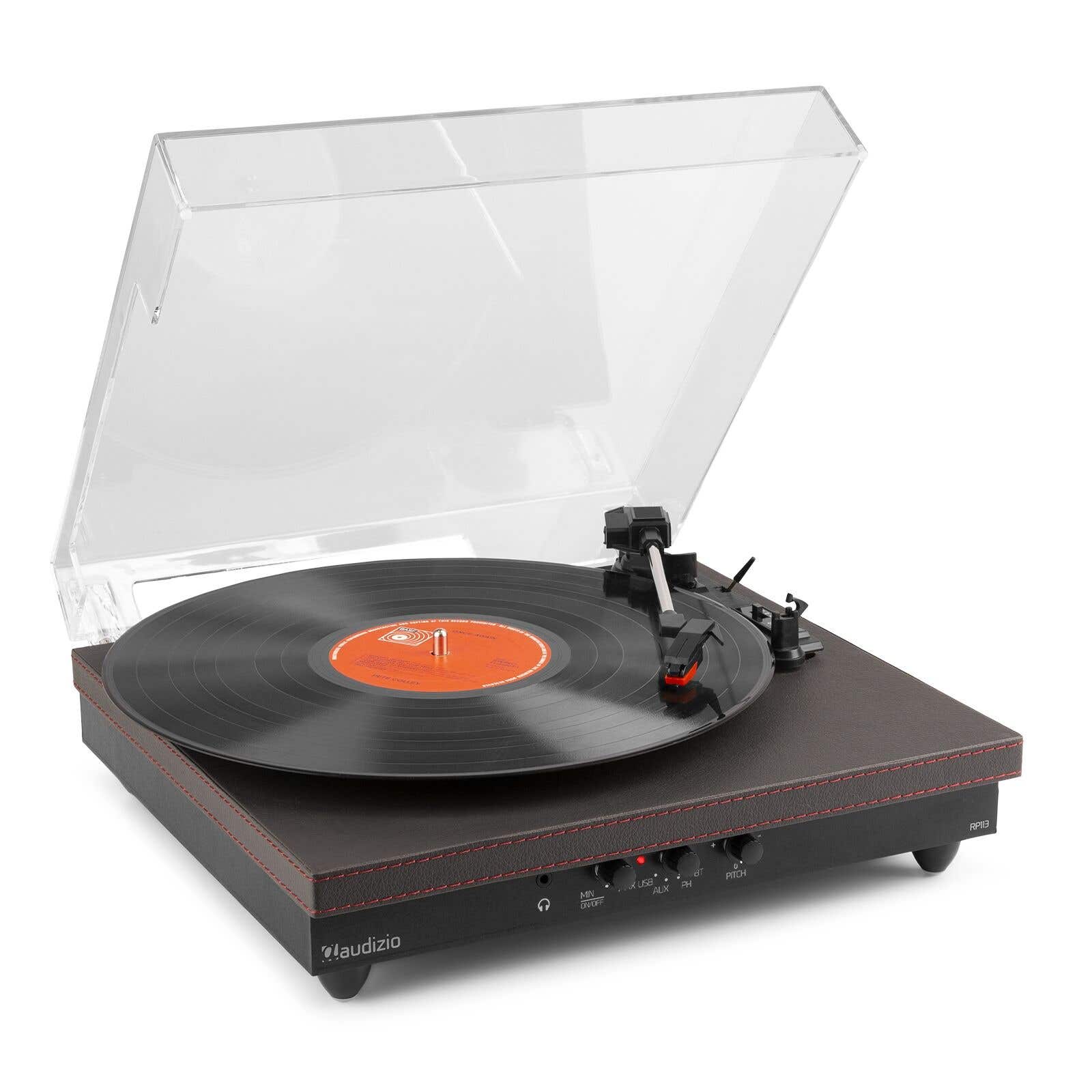 Audizio RP113B Plattenspieler mit BT in/out Dunkelgrau