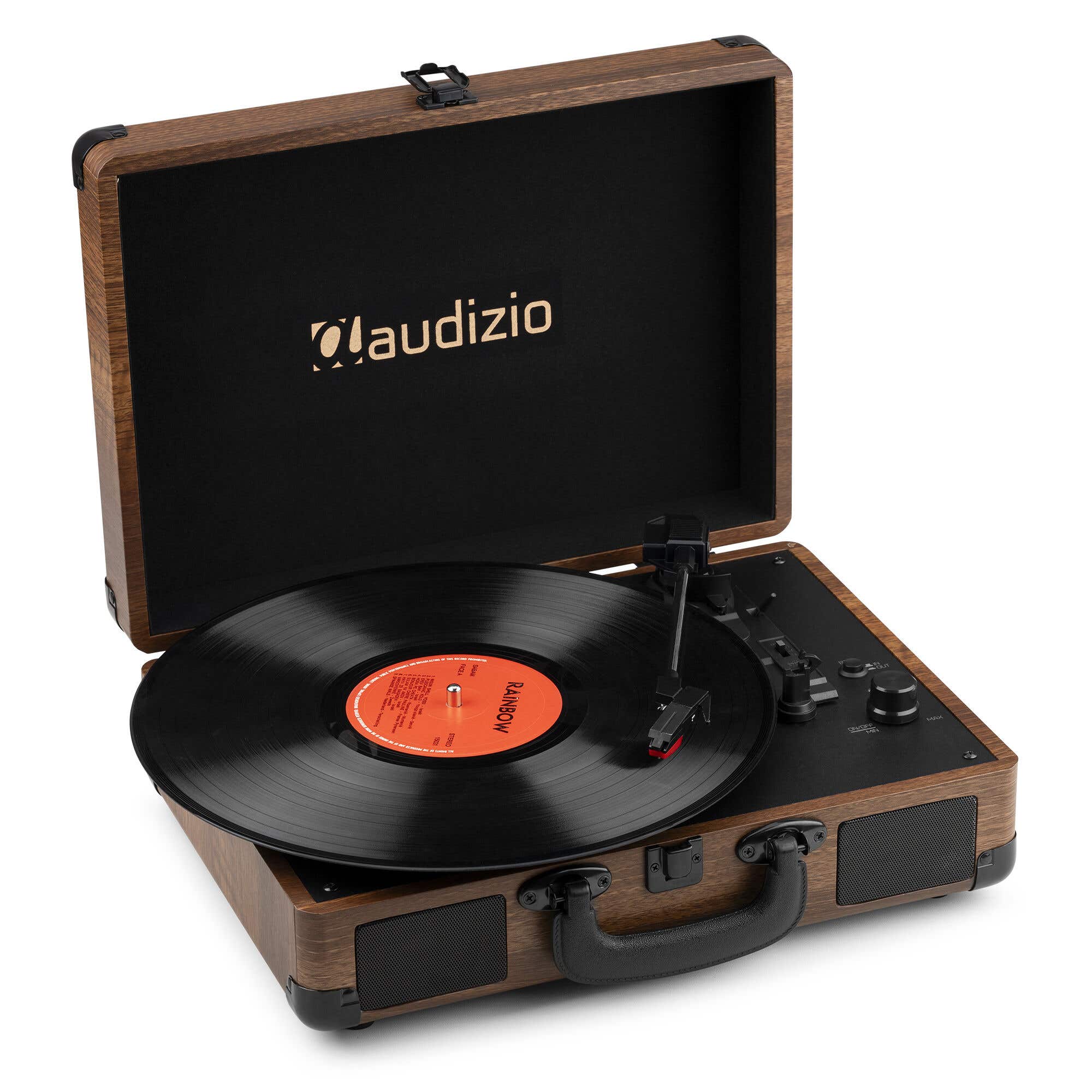 Audizio RP116W Plattenspieler im Koffer mit Bluetooth in/out - Braun
