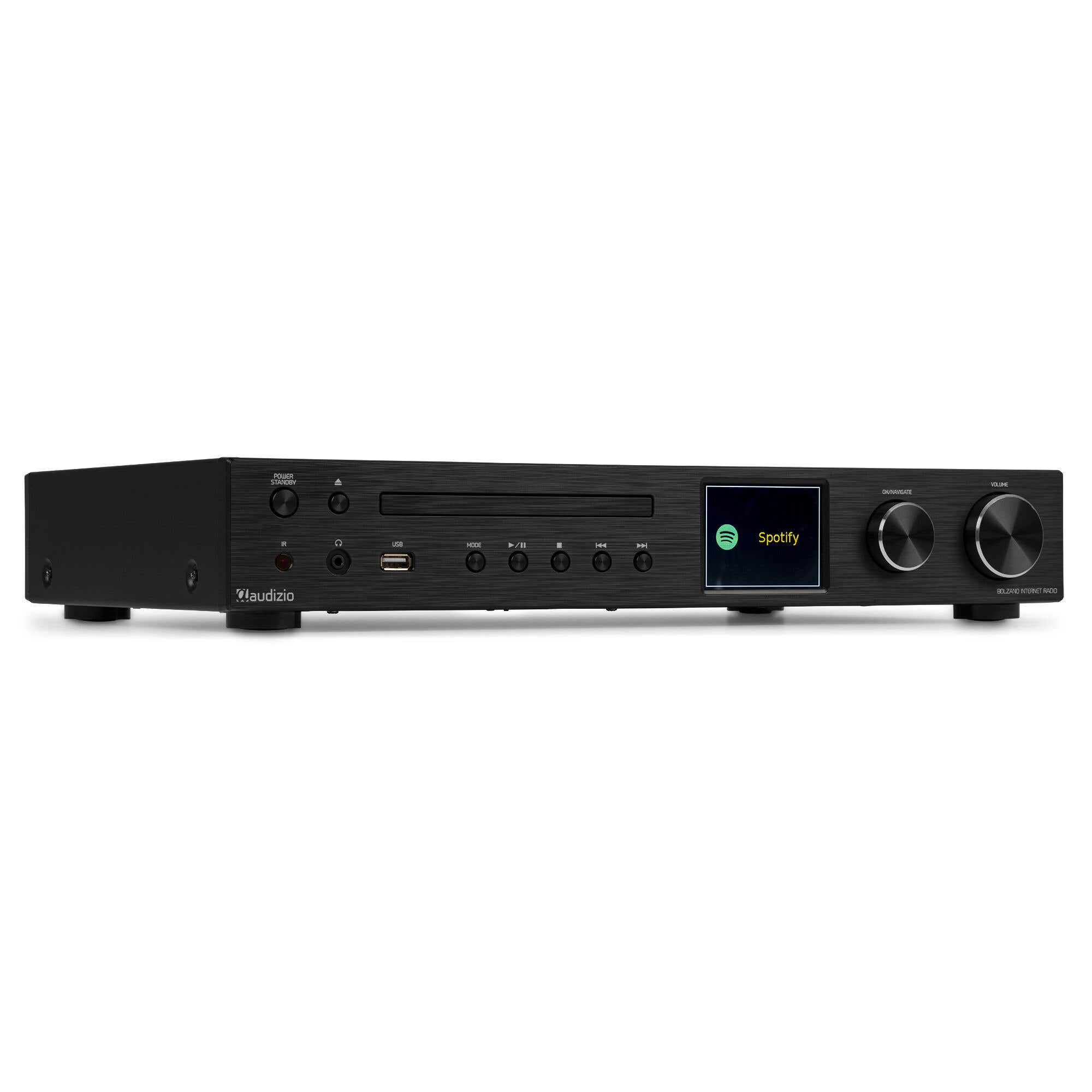Audizio Bolzano Internetradio mit DAB+ und FM - Mit CD-Player, Bluetooth und Spotify Connect - Schwarz