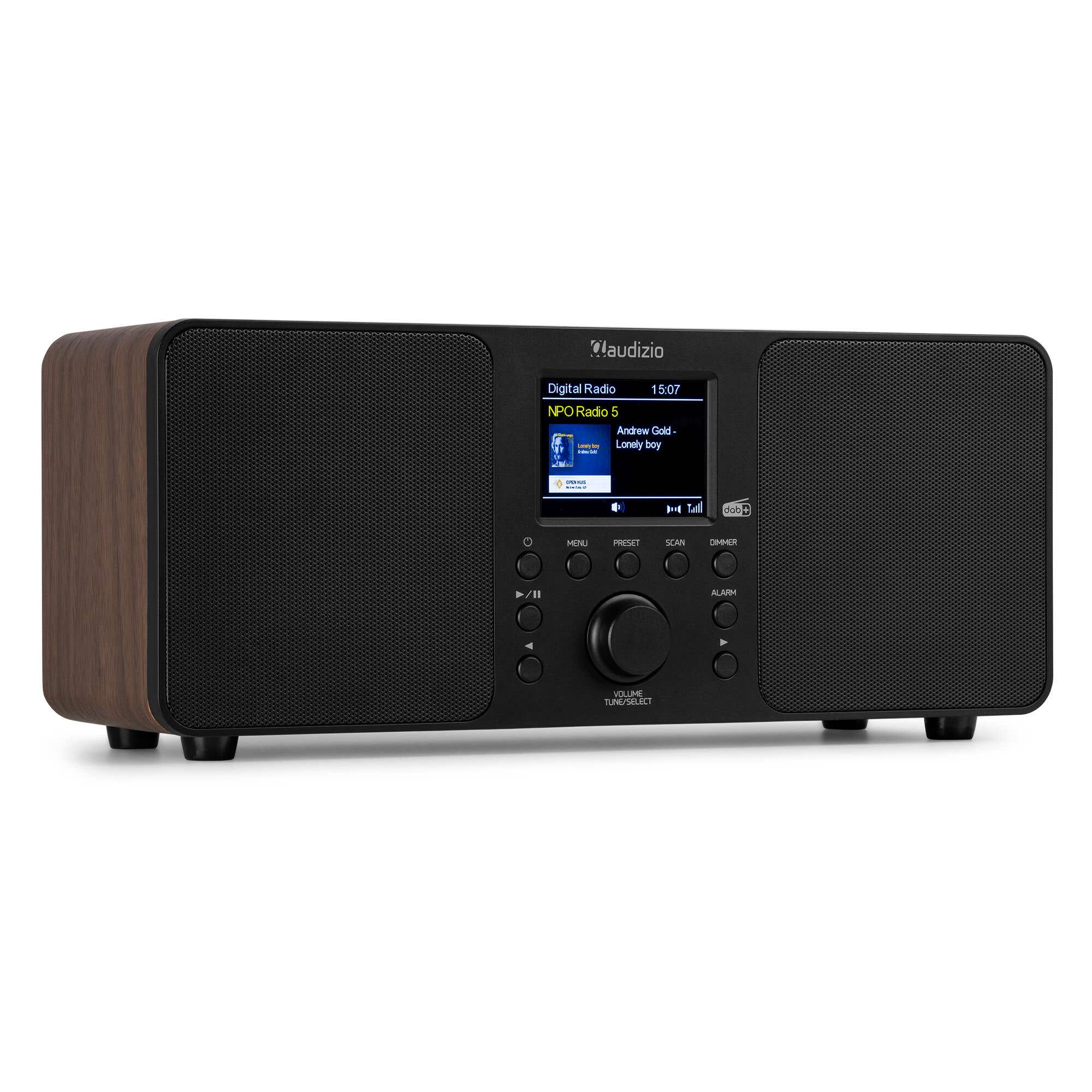 Audizio Genua DAB-Radio – DAB+-Radio mit Bluetooth und Weckfunktion – inkl. Fernbedienung – Holzoptik