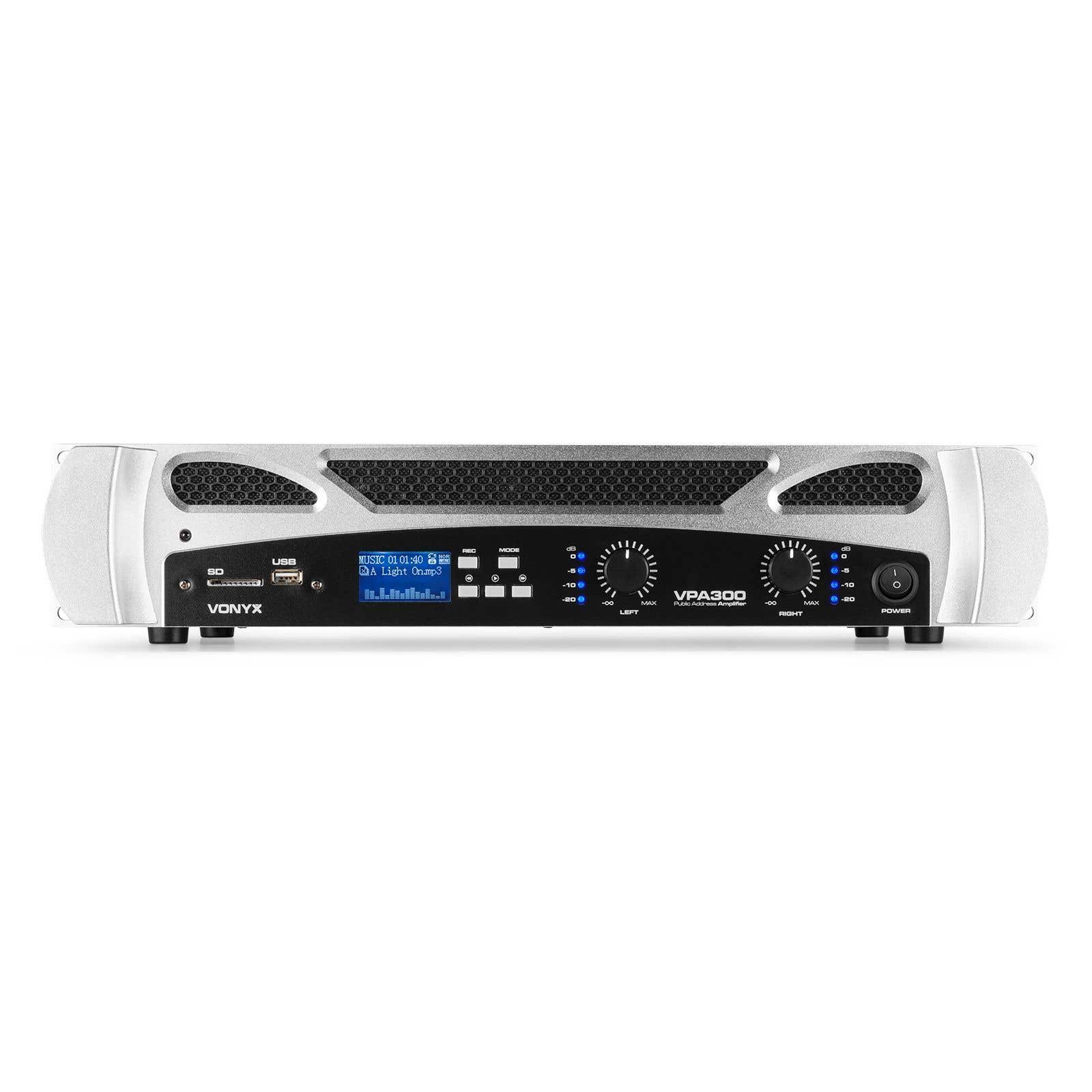 Vonyx VPA300 Verstärker 2x 150 W mit Bluetooth und MP3-Player