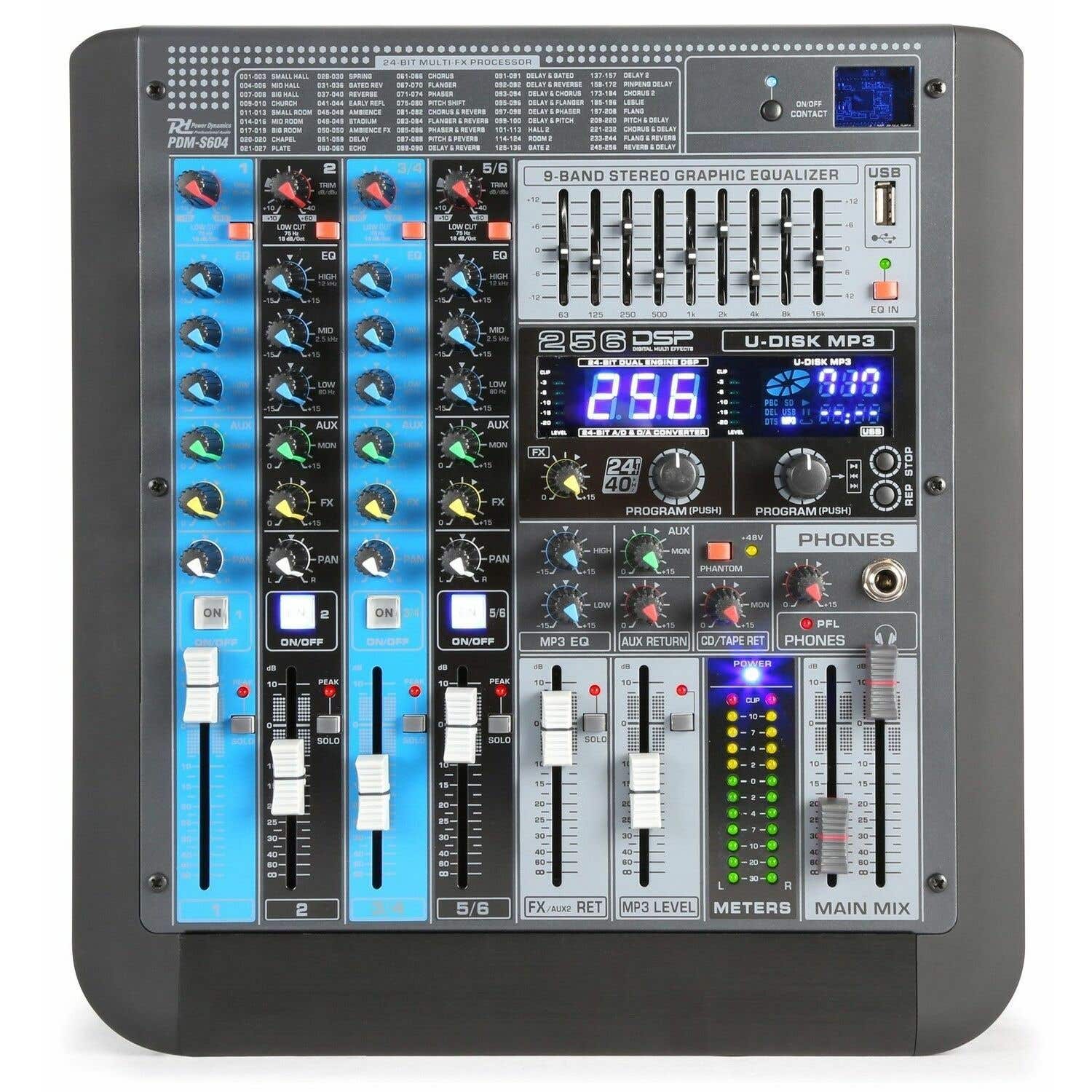Power Dynamics PDM-S604 professionelles 6-Kanal-Mischpult