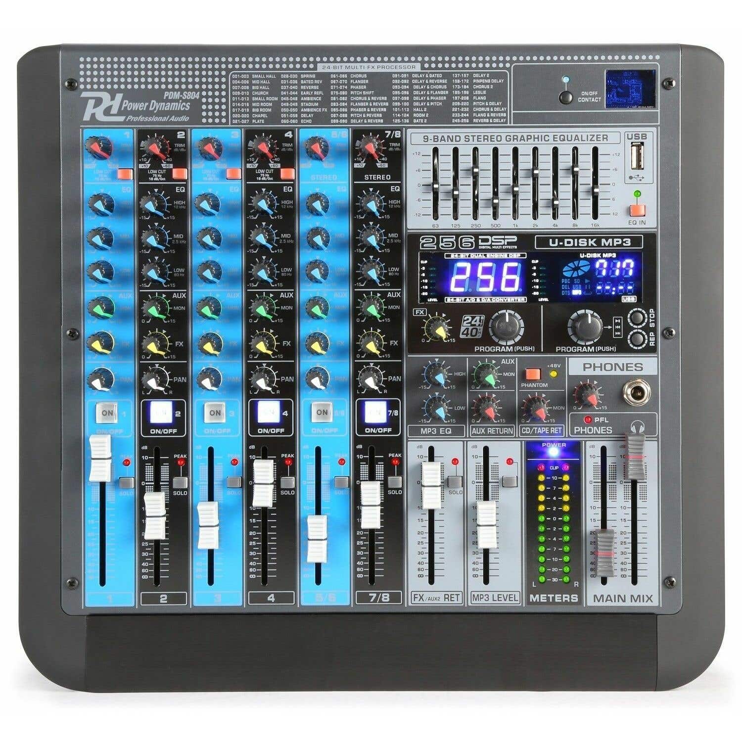 Power Dynamics PDM-S804 professionelles 8-Kanal-Mischpult