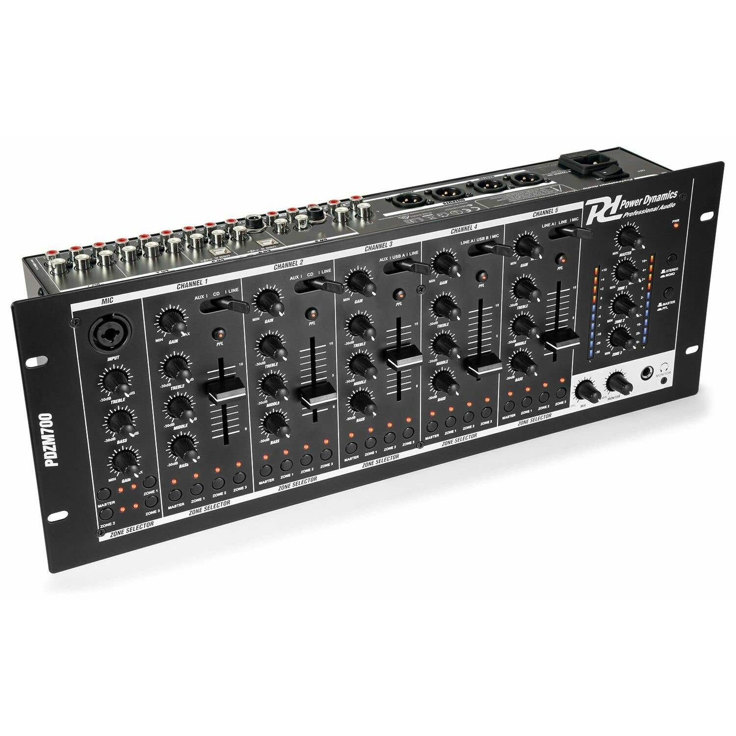 Power Dynamics PDZM700 Installation Mixer mit 4 Zonen