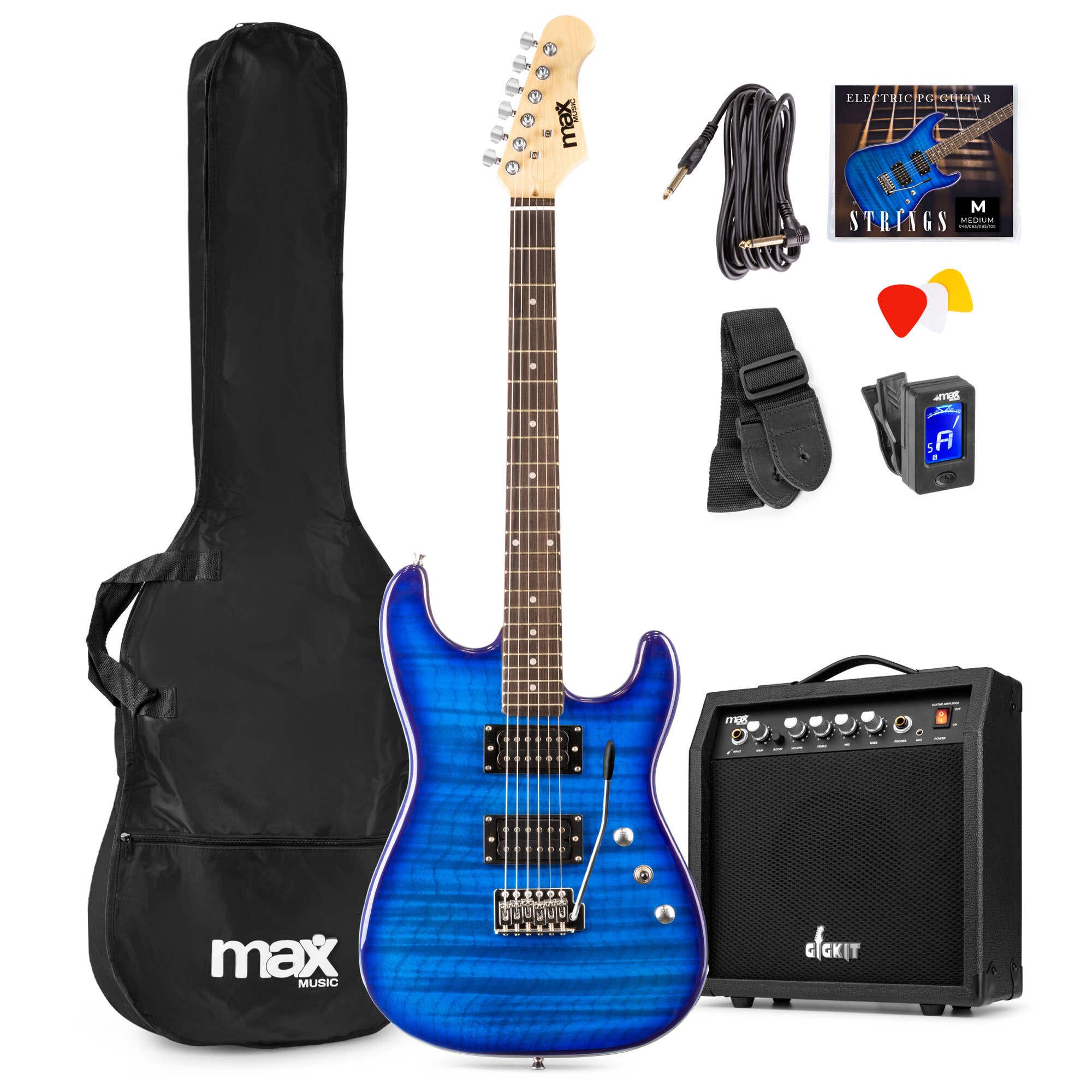 Max GigKit Elektrische Gitarre - Komplettset - Superstrat - Dunkelblau
