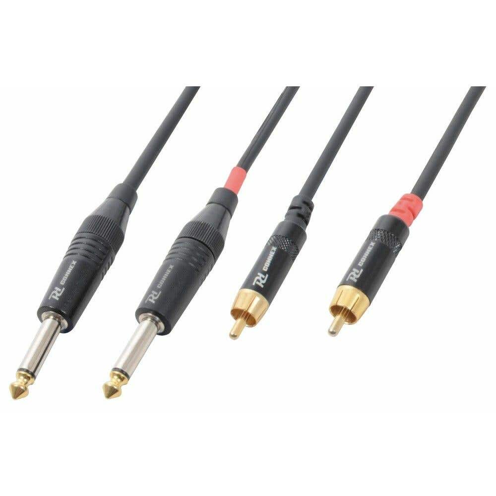 PD Connex Kabel 2x 6,3 Mono - 2x RCA-Stecker 1,5 m