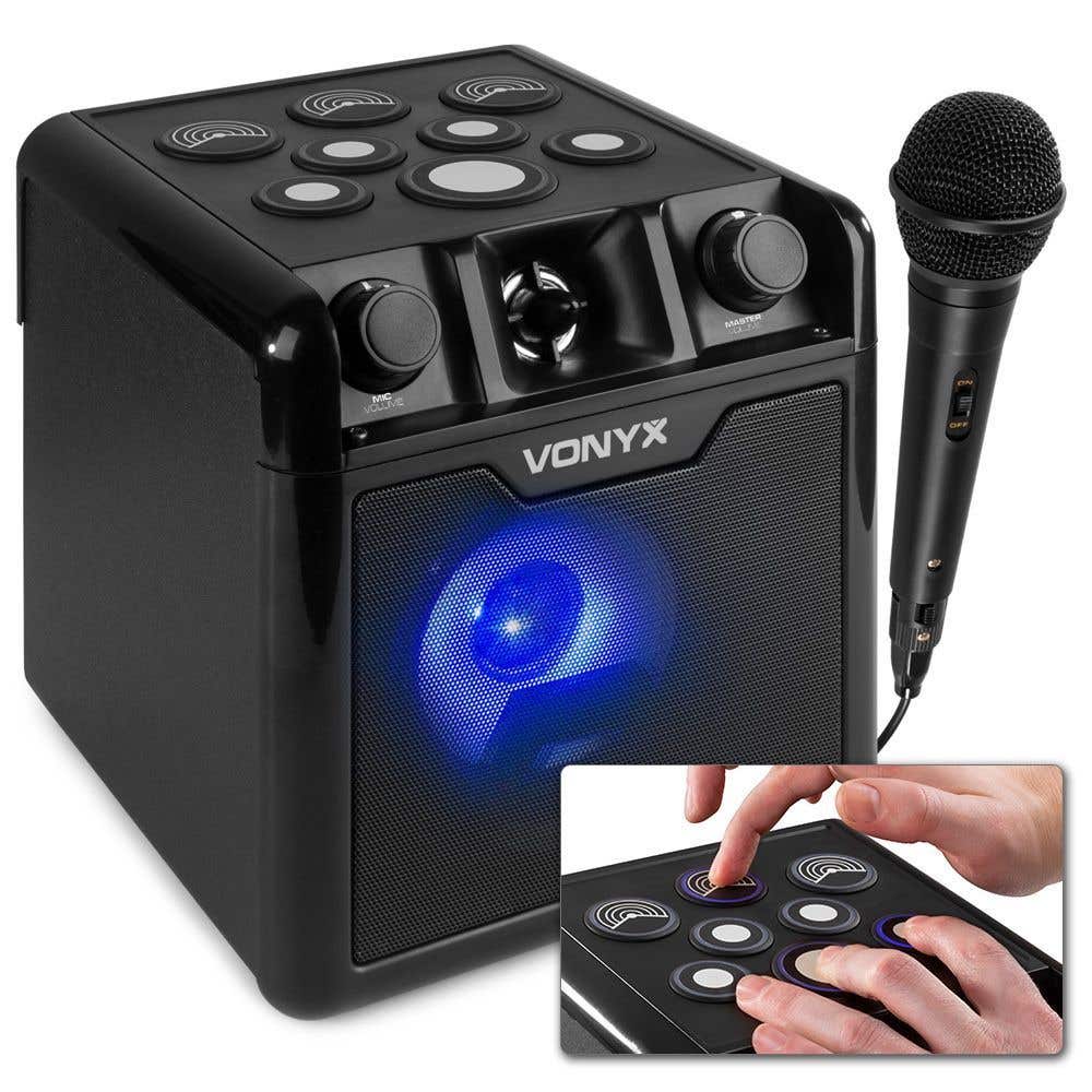 Vonyx SBS50B-DRUM Karaoke-Set mit Mikrofon, Bluetooth und Schlagzeugpads