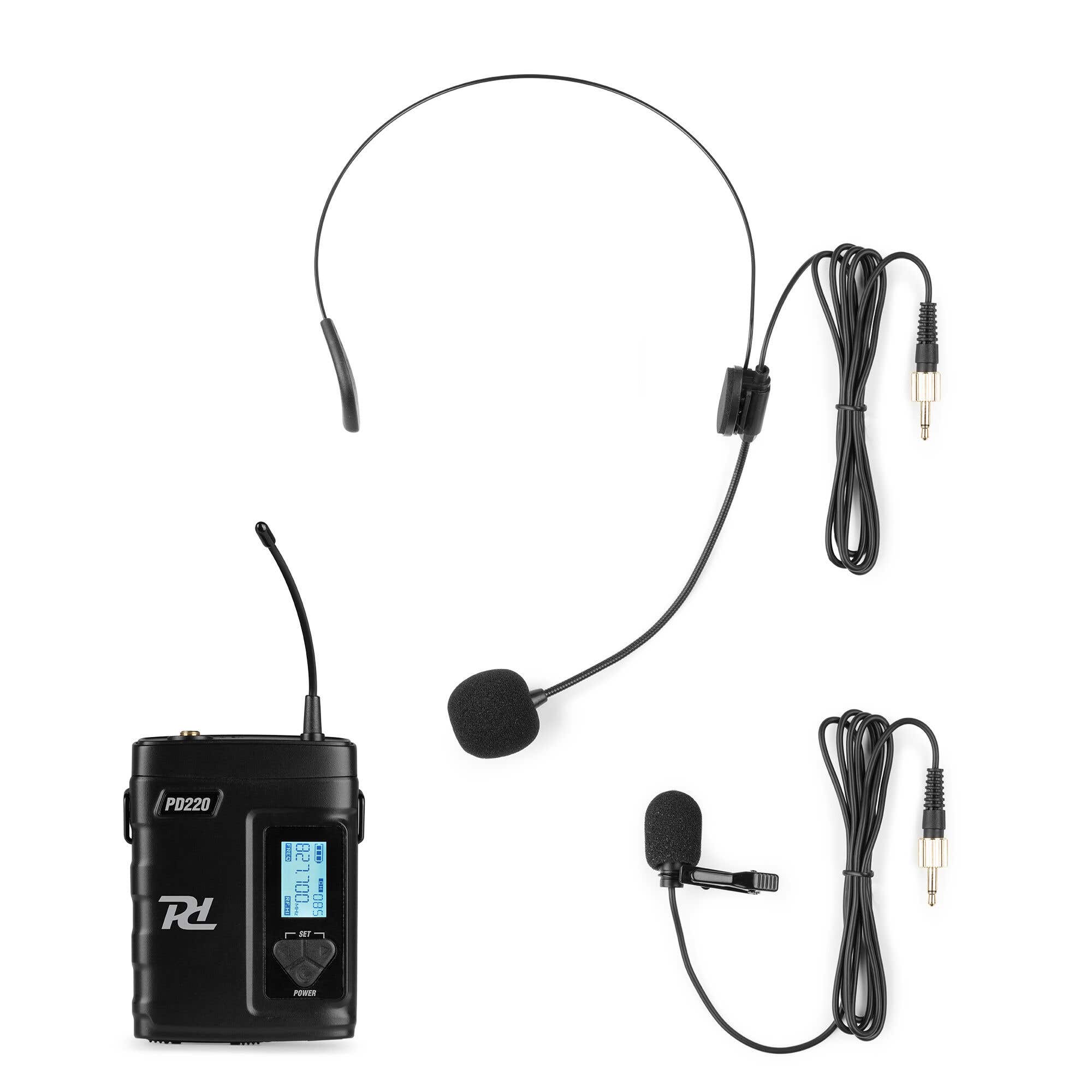 Power Dynamics PD220BP Taschensender mit Headset- und Ansteckmikrofon