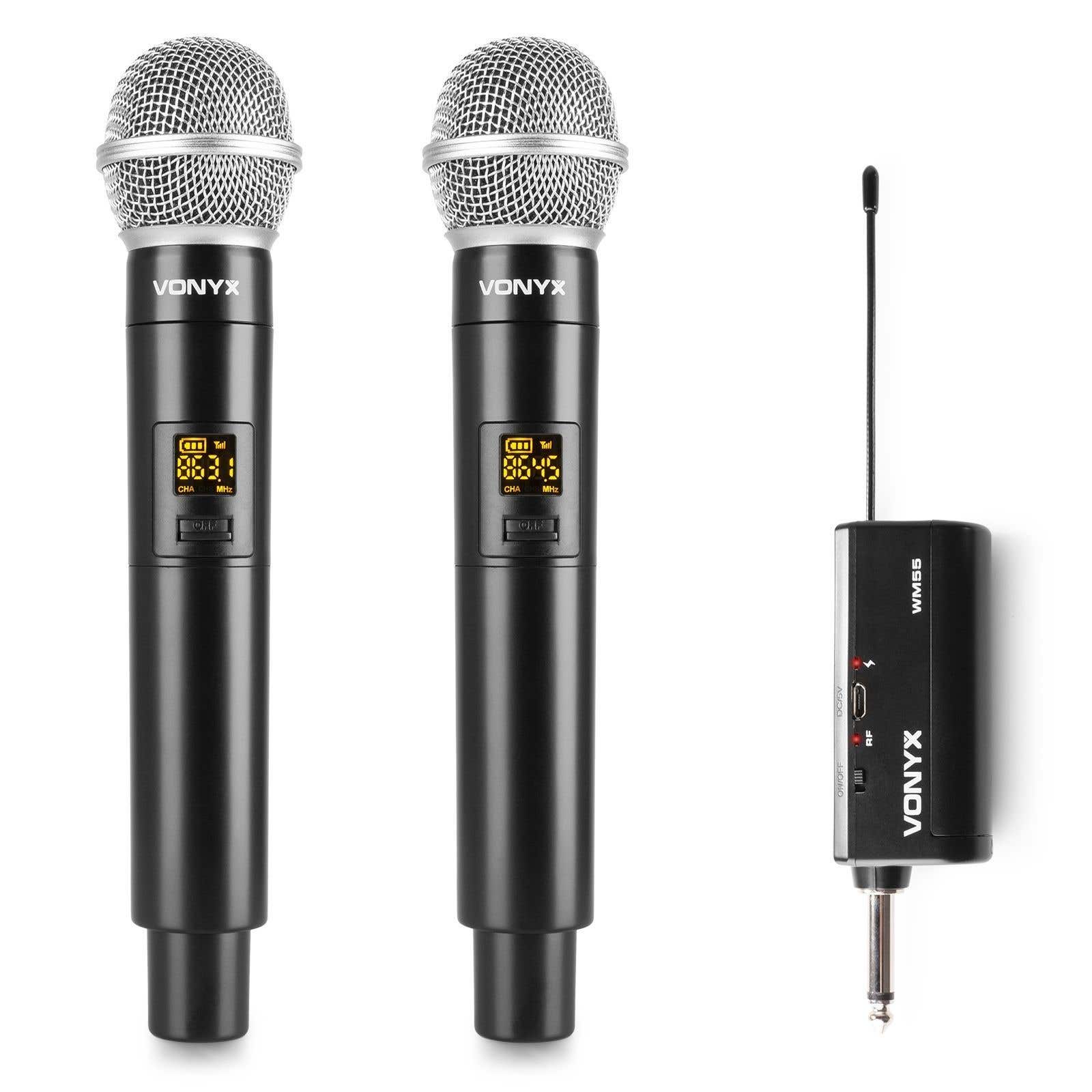 Vonyx WM552 drahtloses Plug-in-Mikrofonset mit 2 Mikrofonen - UHF