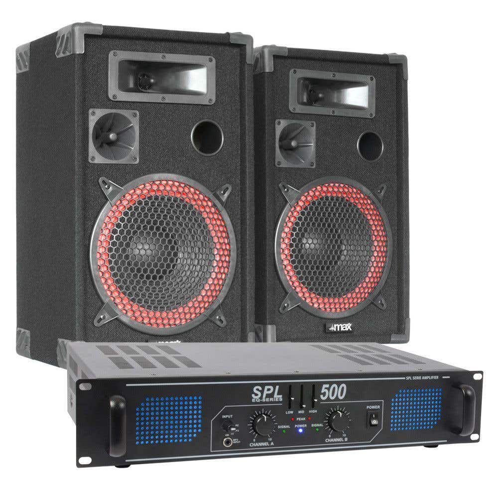 MAX 500W DJ PA-Lautsprecher- und Verstärkerkombination