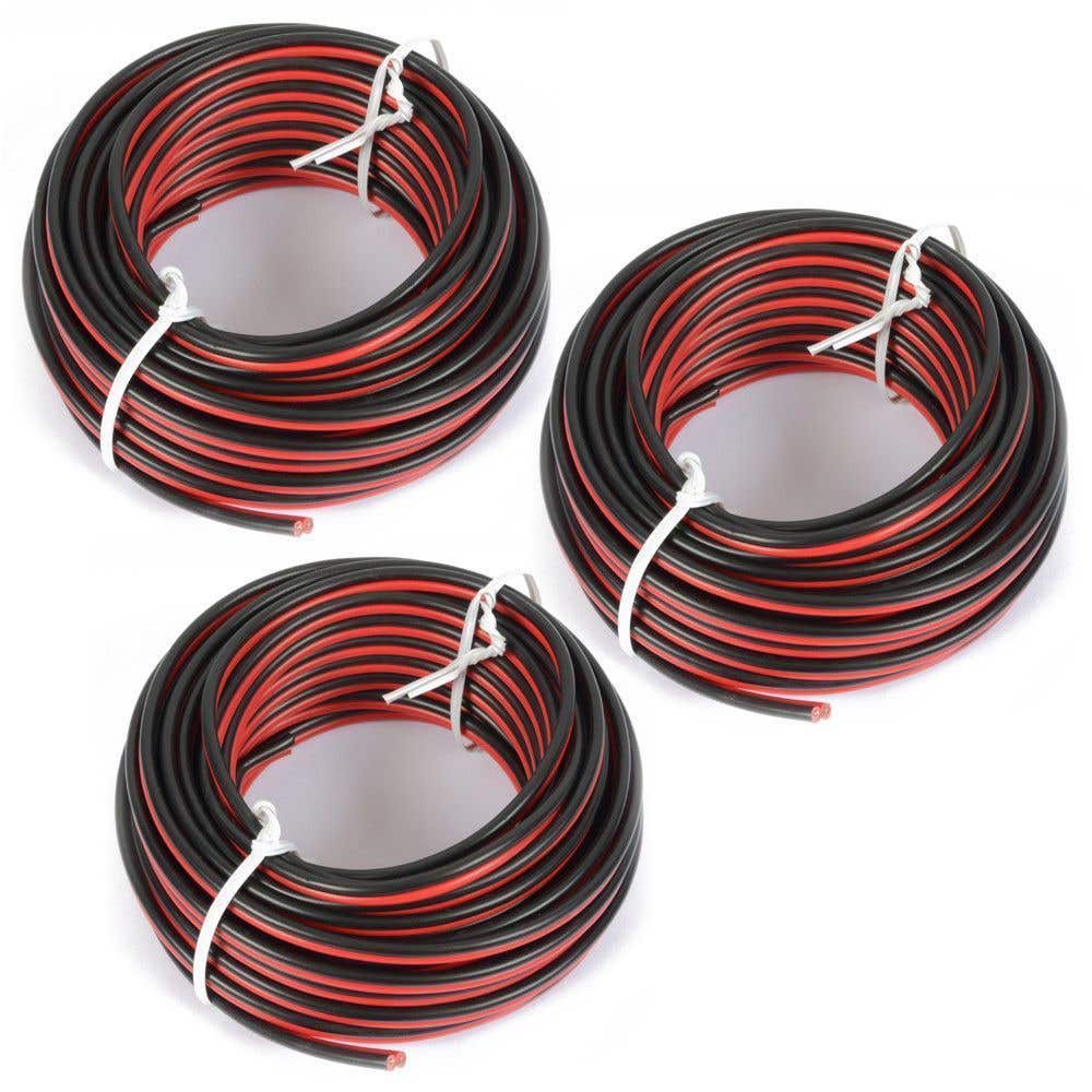SkyTronic 3 Rollen 10 m Lautsprecherkabel 0,75 mm2