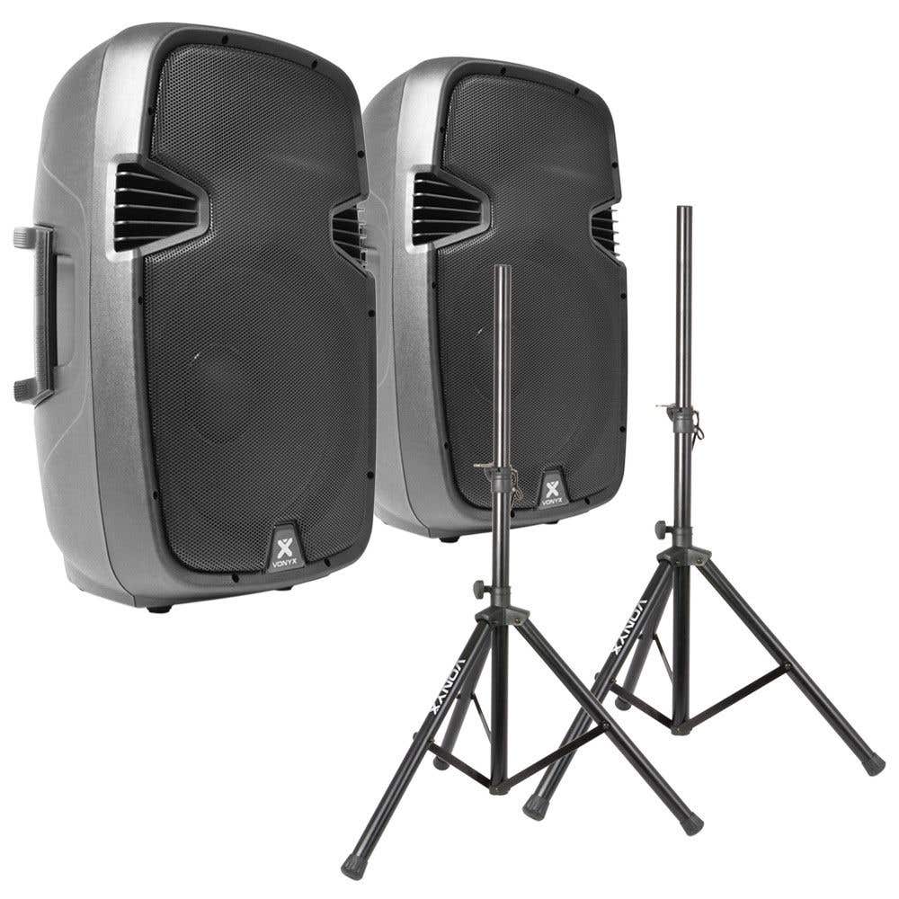 Vonyx SPJ-1500A 15" Lautsprecherset 1600 W mit Ständern