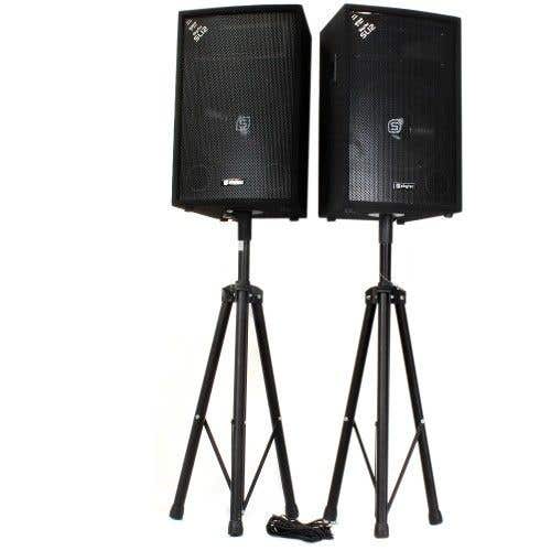 Vonyx-Lautsprecherset - Zwei SL12-Lautsprecher mit Ständern und Kabel - 1200 W