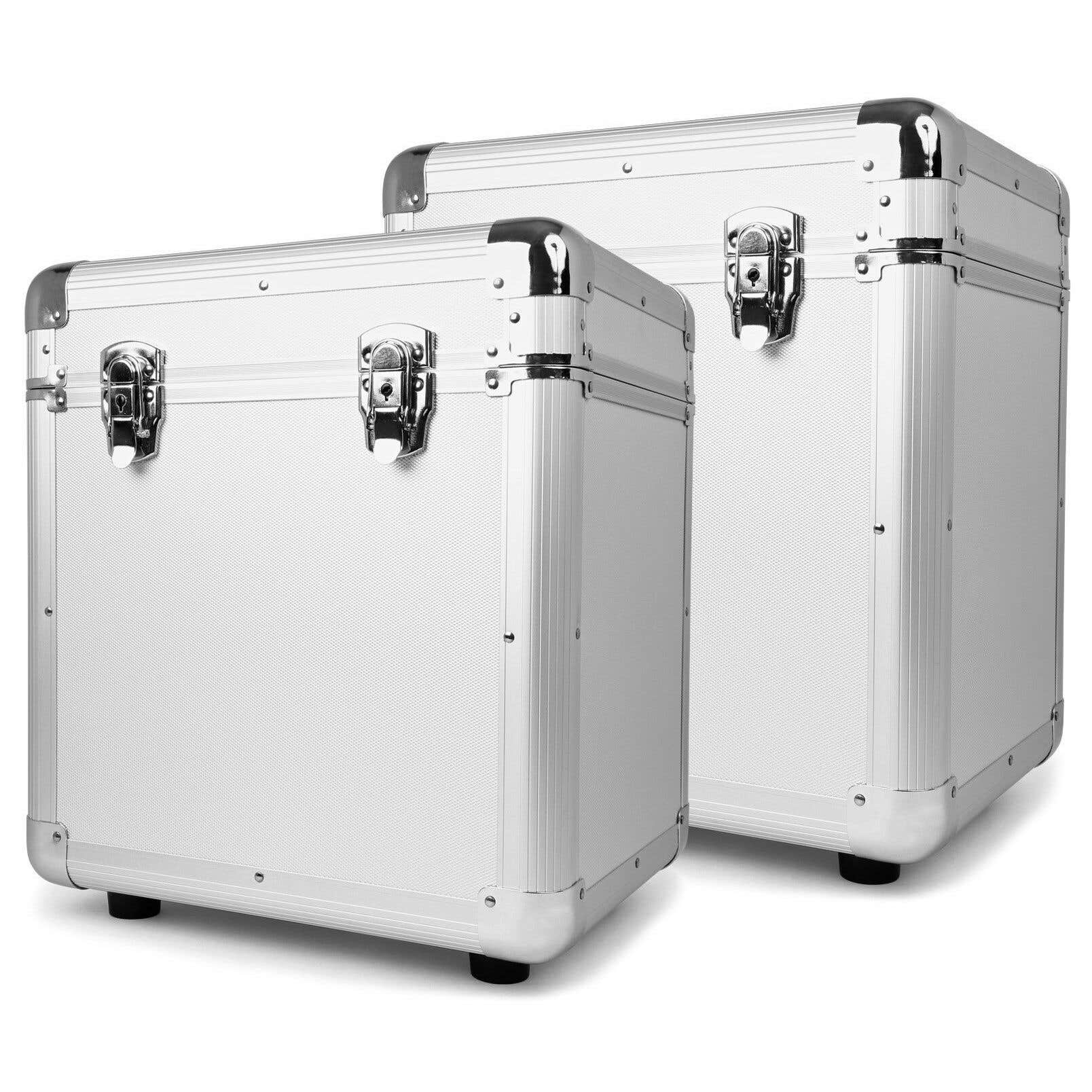 Plattenkoffer-Set für 150 Schallplatten - Power Dynamics RC100 Silber