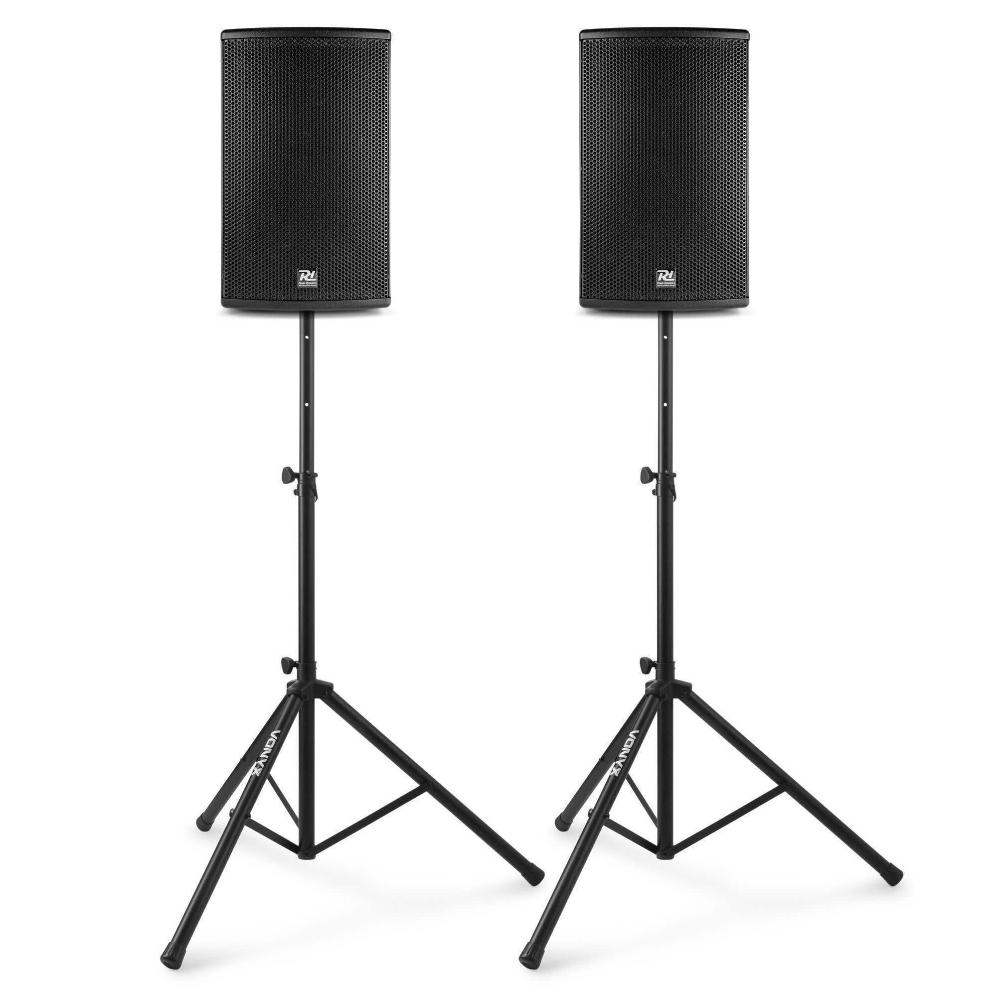 Power Dynamics PD410A Bluetooth-Lautsprecherset 1600 W mit Ständern