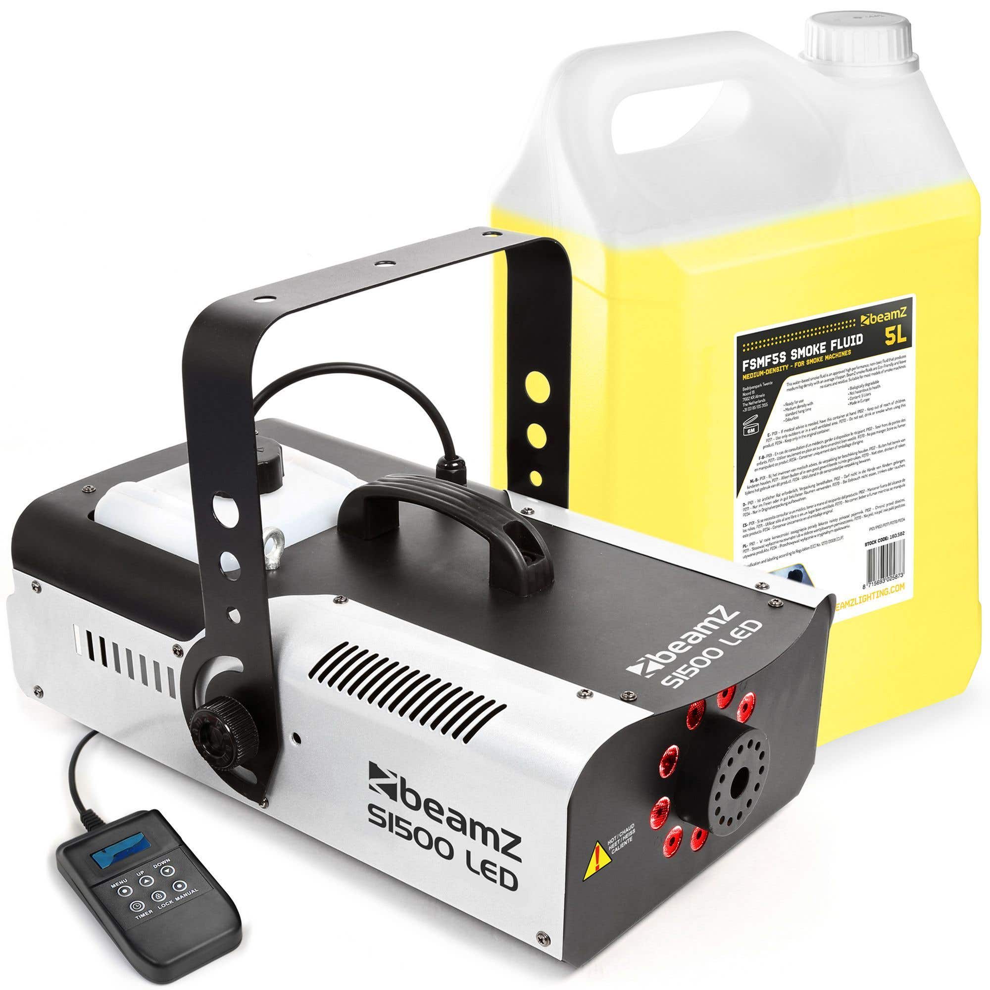 BeamZ S1500LED Nebelmaschine 1500 W mit LEDs und 5 Litern Flüssigkeit