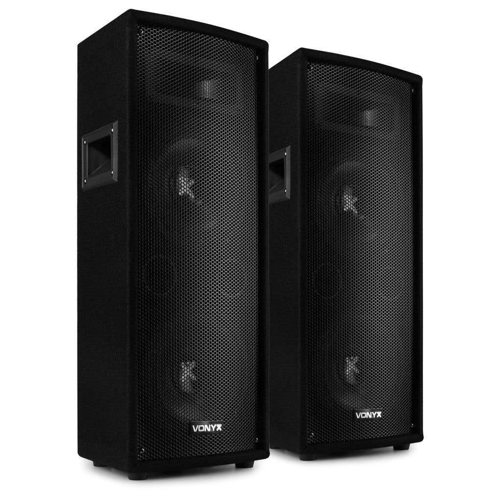 Vonyx SL28 Lautsprecherset – zwei Lautsprecher mit 2x 8" Tieftönern – Setleistung 1600 Watt max.