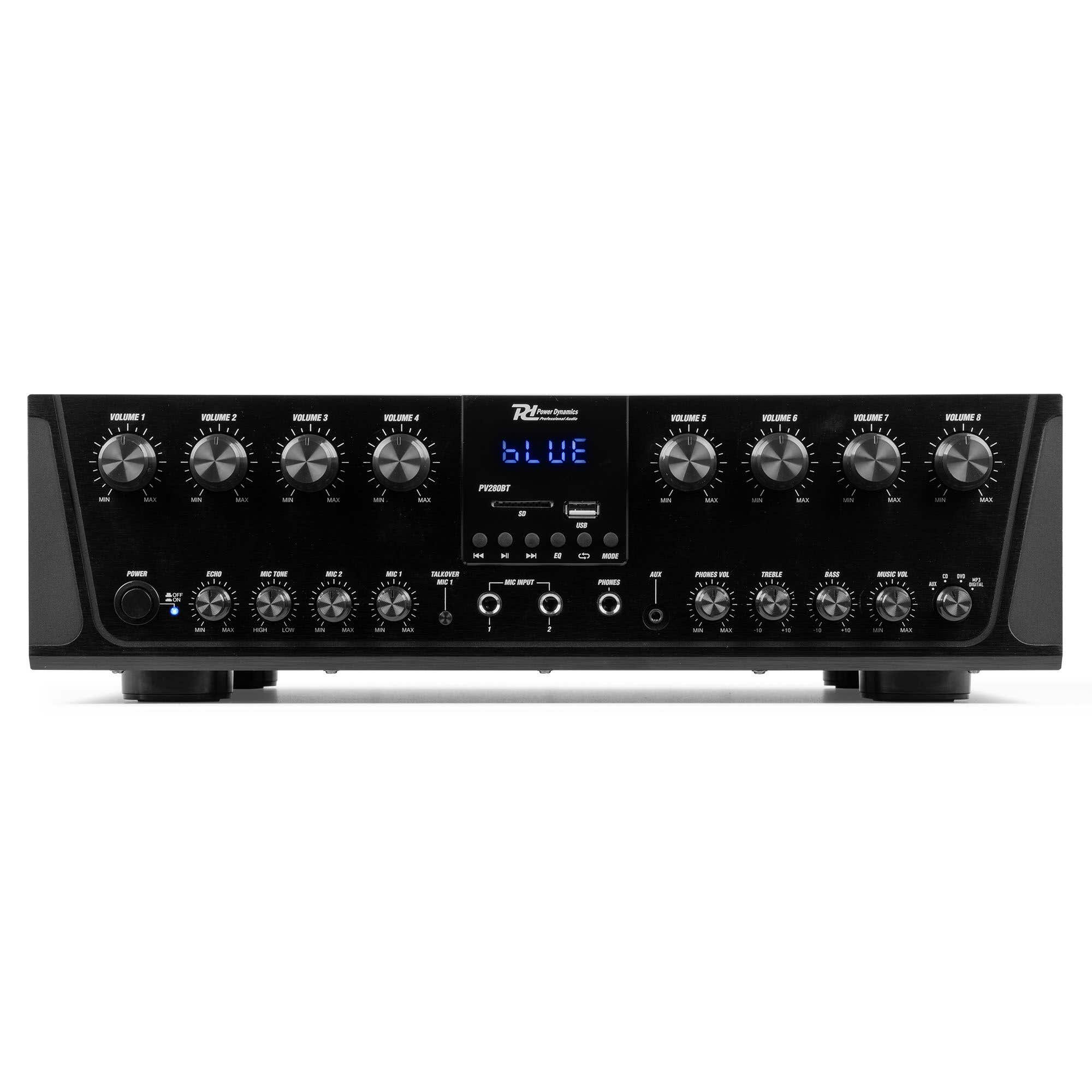 Power Dynamics PV280BT 8-Zonen-Verstärker - für Beschallungsanlagen - Multiroom - 800W