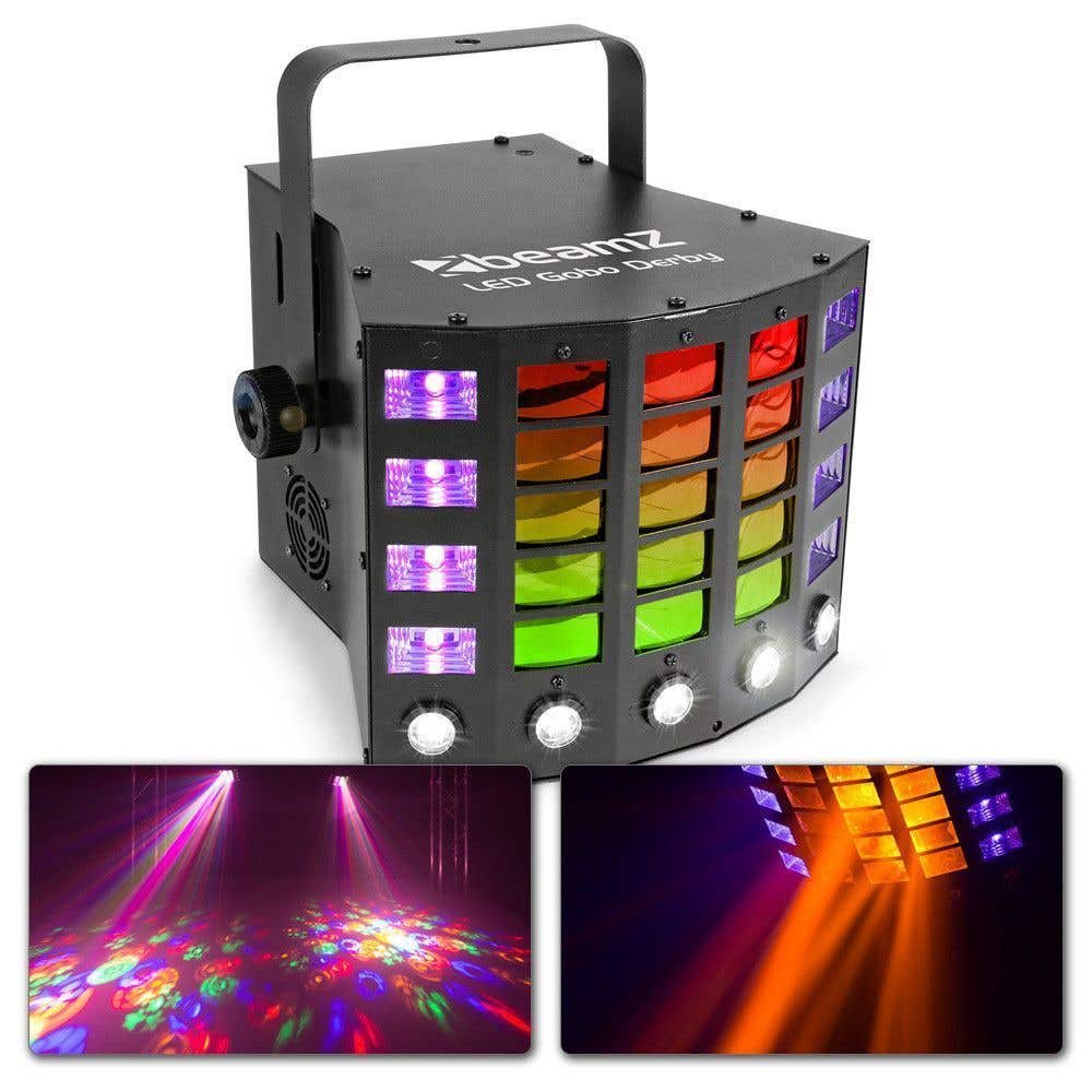 BeamZ Gobo Derby mit Schwarzlicht und Stroboskop inkl. Fernbedienung