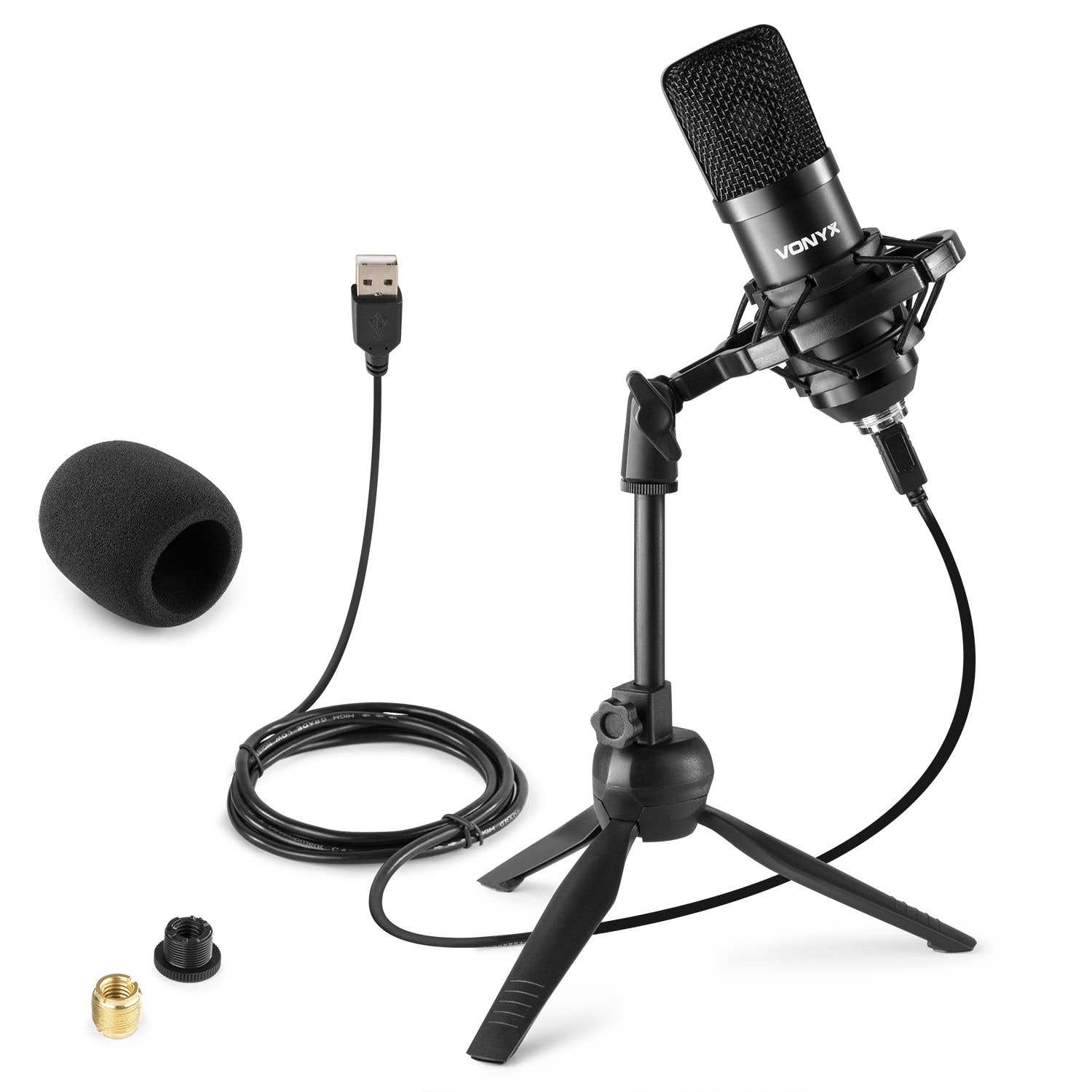 Vonyx CM300B USB-Studio-Kondensatormikrofon – schwarz