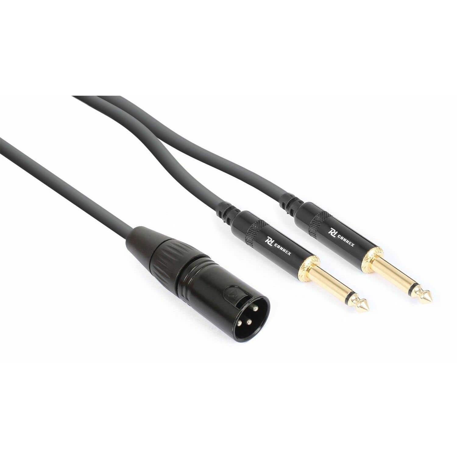 PD Connex Kabel – CX56-1 – 1x XLR-Stecker – 2x 6,3 mm-Monobuchse 1,5 Meter