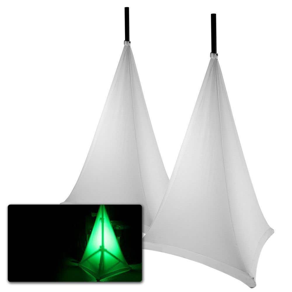 Vonyx Lautsprecherständer mit Abdeckung weiß - 120 cm (2er Set)