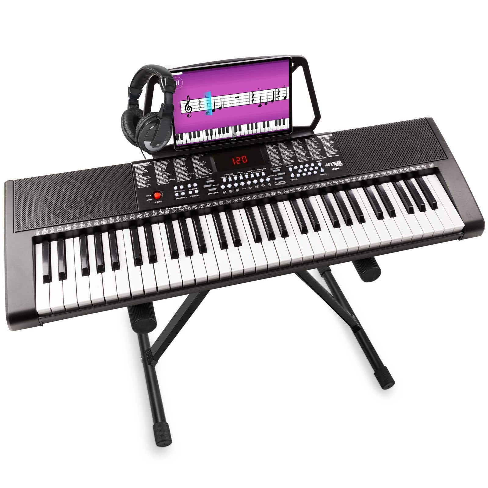 MAX KB4 Einsteiger-Keyboard einschließlich Keyboardständer und Kopfhörer