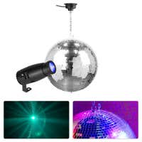 Discokugel Set mit Pinspot & Motor – 40 cm Discokugel – RGBW Pinspot mit manuellem Zoom