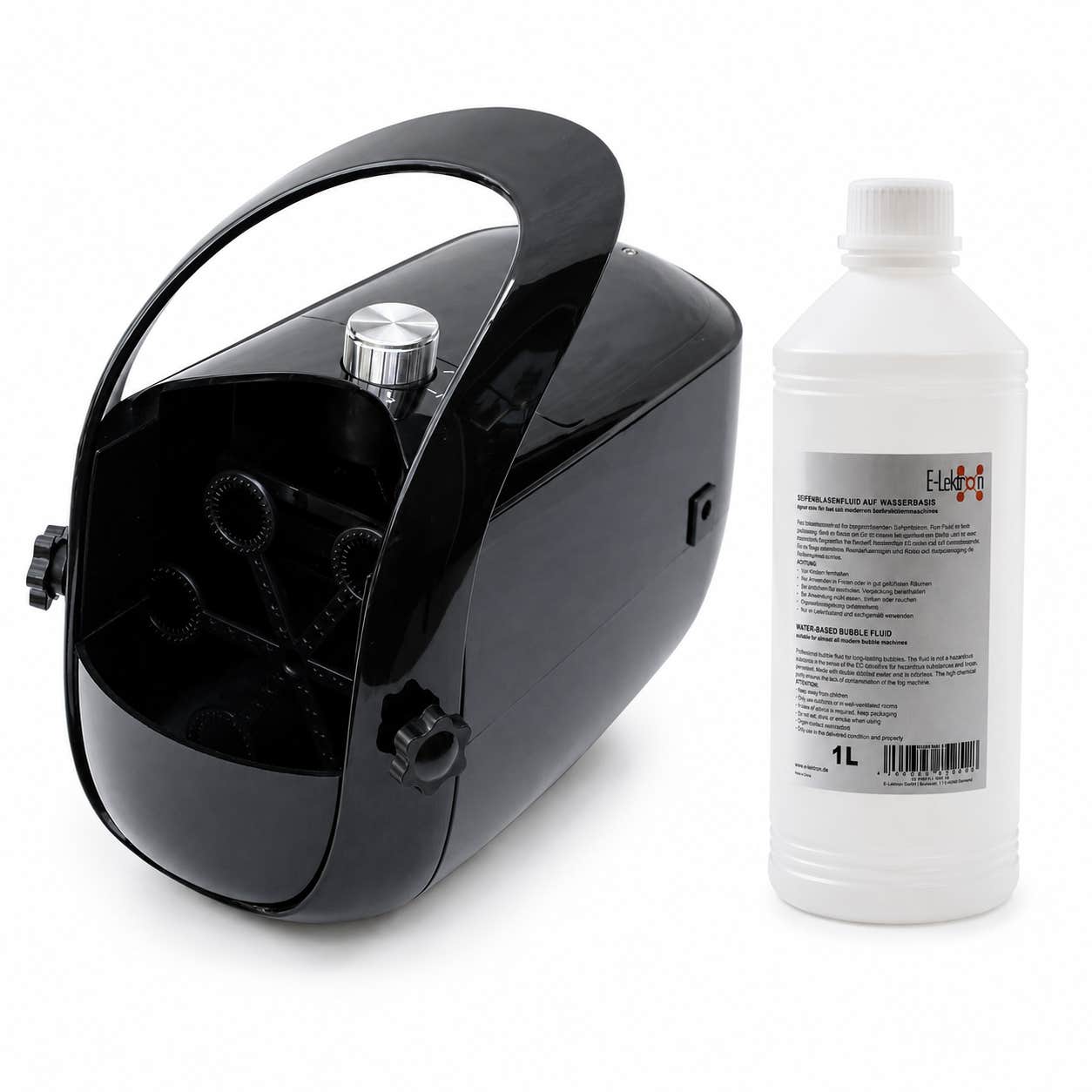 E-Lektron B100 Seifenblasenmaschine mit 1 l Flüssigkeit - Tragbar und batteriebetrieben