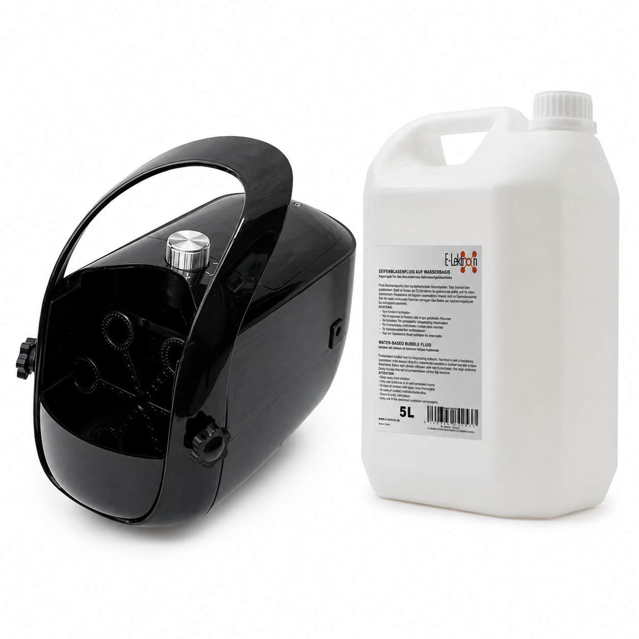 E-Lektron B100 Seifenblasenmaschine mit 5 l Flüssigkeit - Tragbar und batteriebetrieben