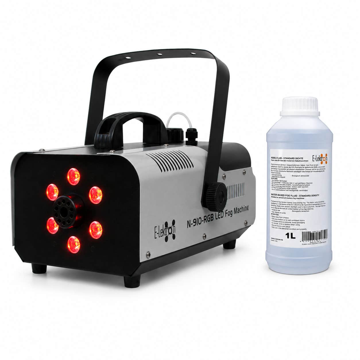 E-Lektron N-910-RGB Nebelmaschine mit 1 l Nebelfluid - 900 W mit 6 x 1 W RGB LEDs