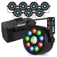 Fuzzix Party LED Par 8er Set PLF15 im Flightbag - 9x 2W RGB & 6W Zentral LED - DMX