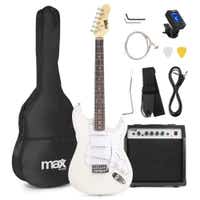 MAX GigKit E-Gitarren-Starterkit einschließlich Verstärker (40 Watt) – weiß