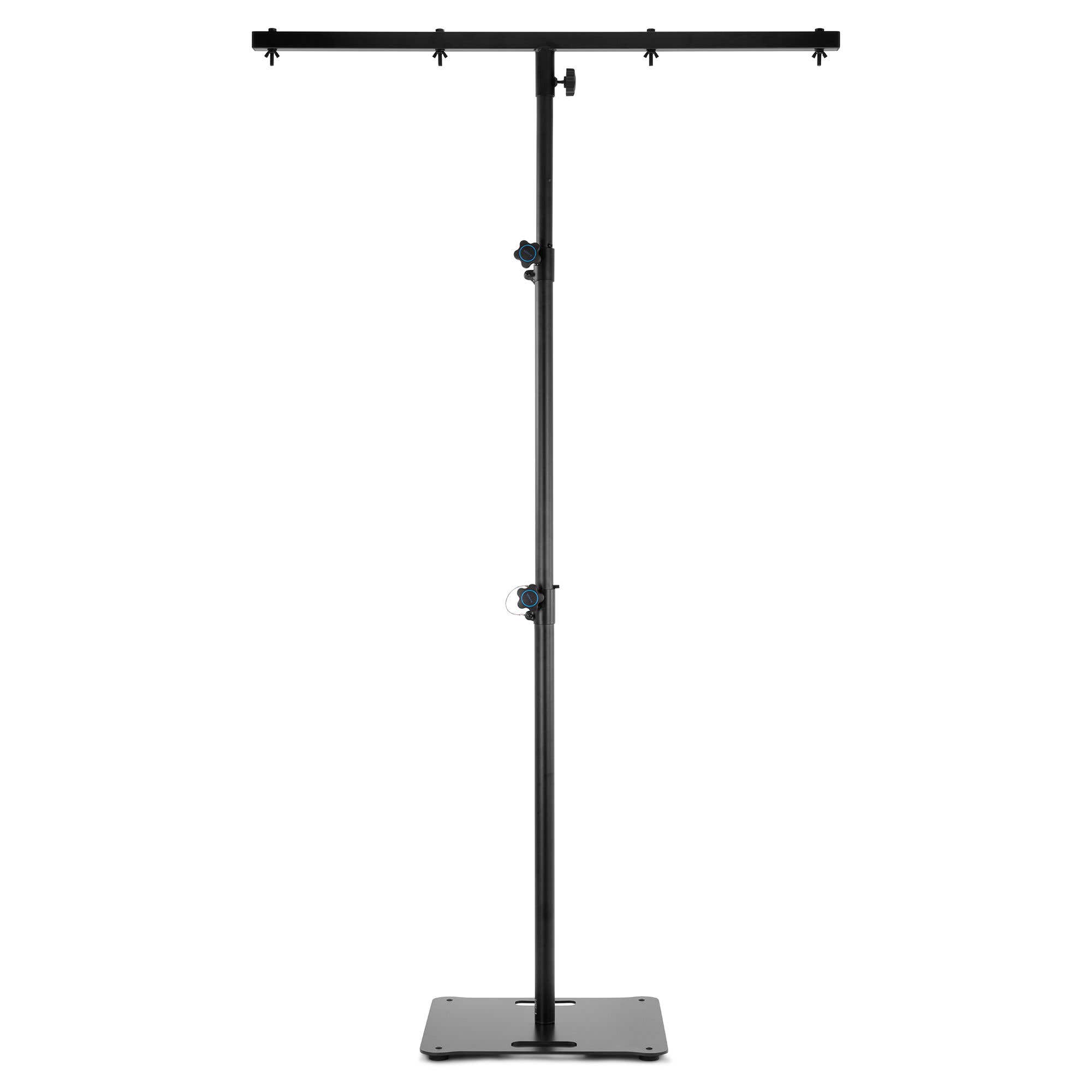 Vonyx Lichtstativ Pro Set - T-Bar und Bodenplatte - 4 Befestigungspunkte - 112-260 cm - 25 kg belastbar