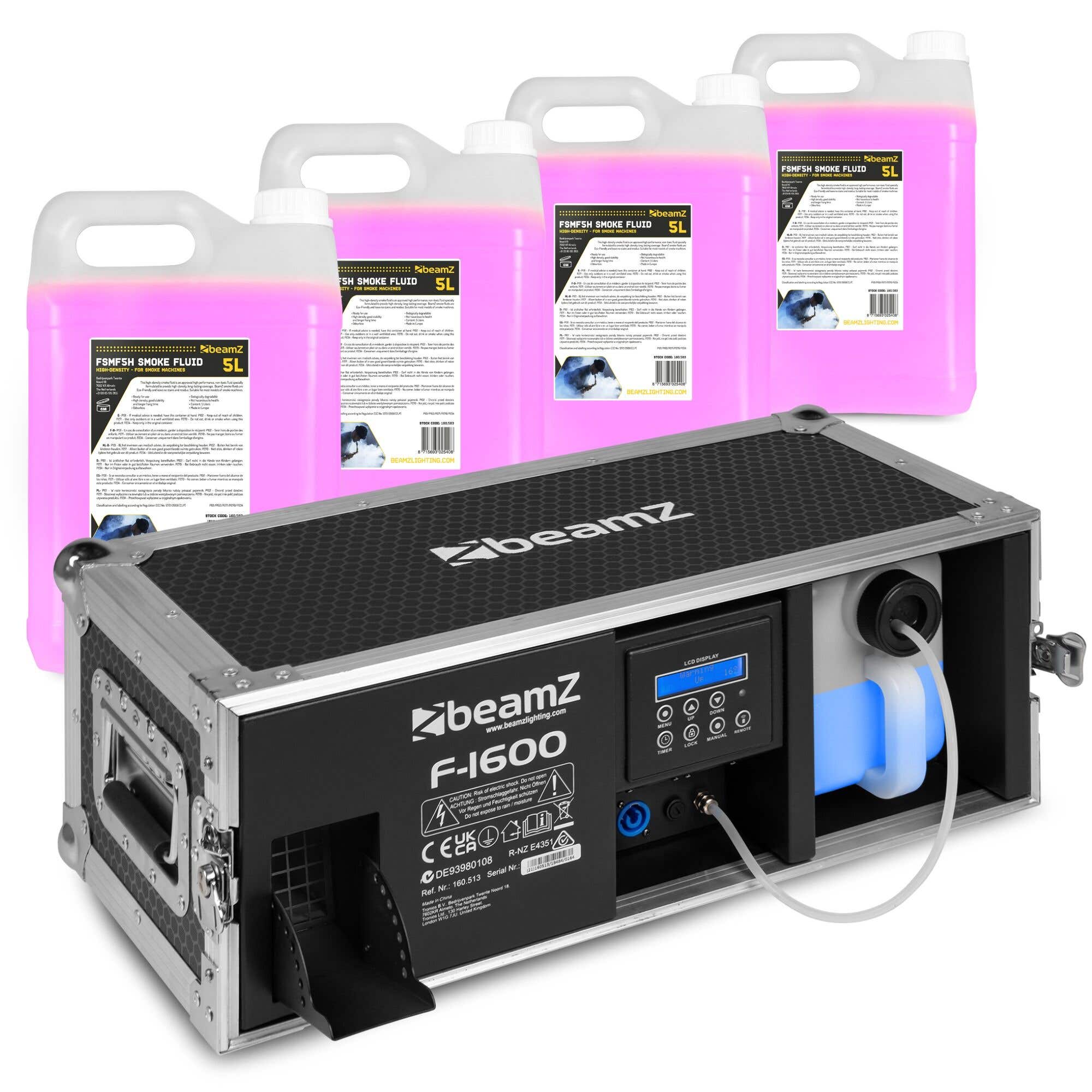 BeamZ F1600 Pro Fazer 1600W im Flightcase - Inkl. 20L Nebelfluid