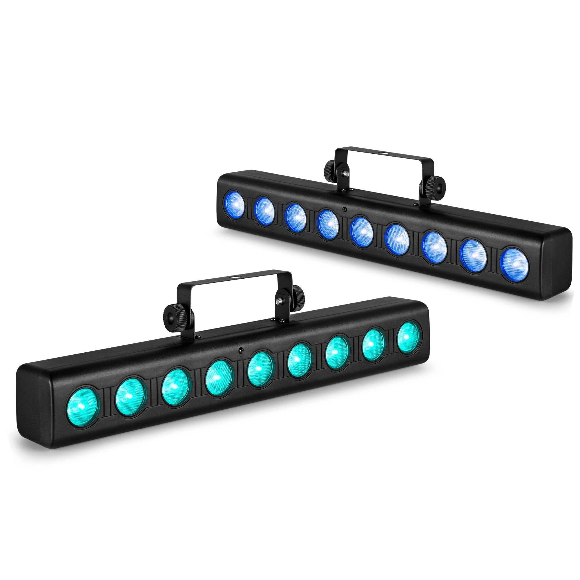 Fuzzix Orion Party Bar 2er Set – 9x 6W RGBW LEDs – DMX – Inkl. Fernbedienung
