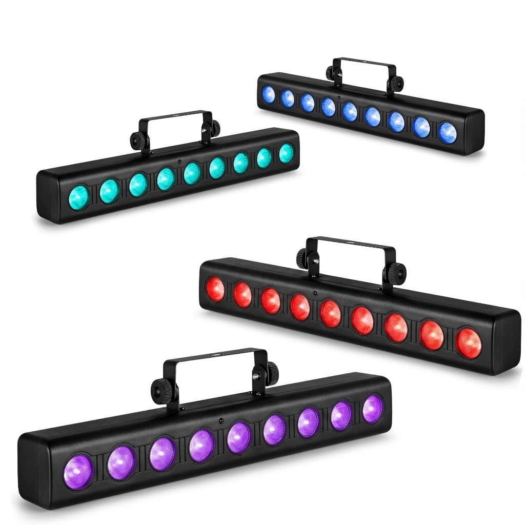 Fuzzix Orion Party Bar 4er Set – 9x 6W RGBW LEDs – DMX – Inkl. Fernbedienung