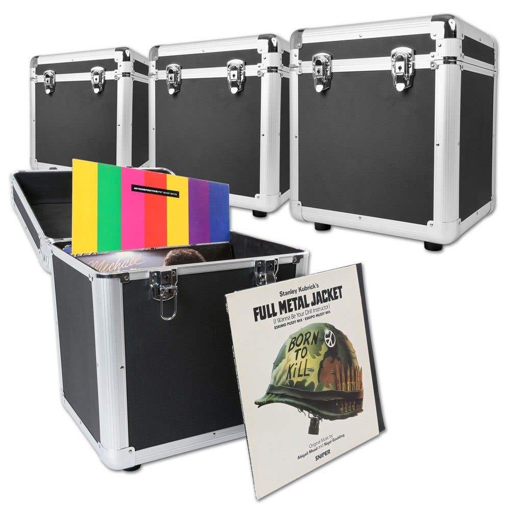 Power Dynamics RC100 12" Plattenkoffer Schwarz (4er Set)