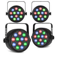 Fuzzix PLF12 Party LED PAR Lampen 4er Set - 12x 2 Watt LEDs - RGB - DMX - Inkl. Fernbedienung