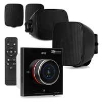 Power Dynamics BD30B Outdoor Lautsprecher mit Wandhalterung - B100B Einbauverstärker - IPX5 - 4x 25W