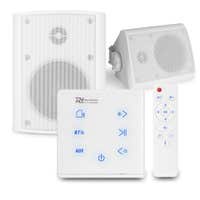 Power Dynamics BGO40 Outdoor Lautsprecher Set - A50W Einbauverstärker - IP56 - 2x 20W - Weiß