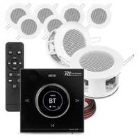Power Dynamics 8x CSBA3L Deckenlautsprecher Set mit B100B Einbauverstärker - Bluetooth - 4x 25W