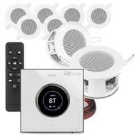 Power Dynamics 8x CSBA3L Deckenlautsprecher Weiß mit B100W Einbauverstärker - Bluetooth - 4x 25W