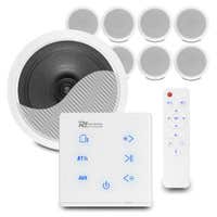 Power Dynamics CSPS6 Deckenlautsprecher 8er Set - A100W Einbauverstärker - Bluetooth - 4x 20W