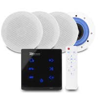 Power Dynamics ESCS5 Deckenlautsprecher 4er Set - A100B Einbauverstärker - Bluetooth - 4x 20W